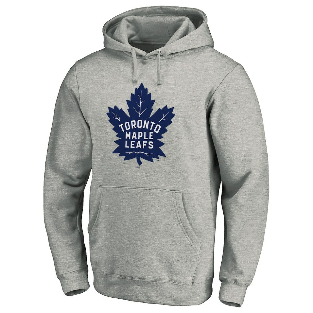 Toronto Maple Leafs Primary Team Logo Fleece Fitted Pullover Hoodie - Heather Gray - NHL 4267448