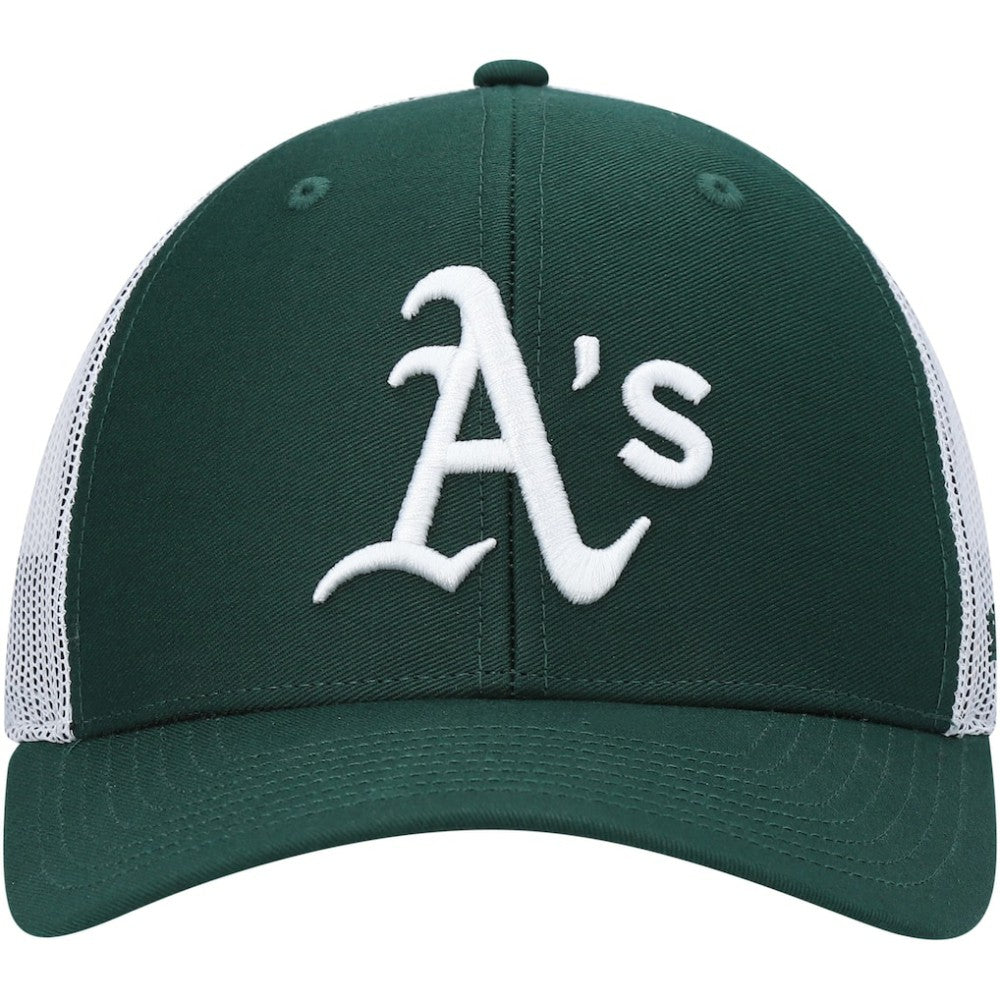 Athletics '47 Primary Logo Trucker Snapback Hat - Green/White - 47 brand Lifestyle