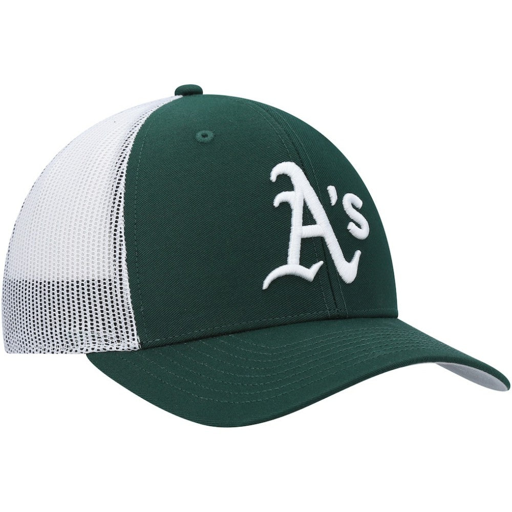 Athletics '47 Primary Logo Trucker Snapback Hat - Green/White - 47 brand Lifestyle