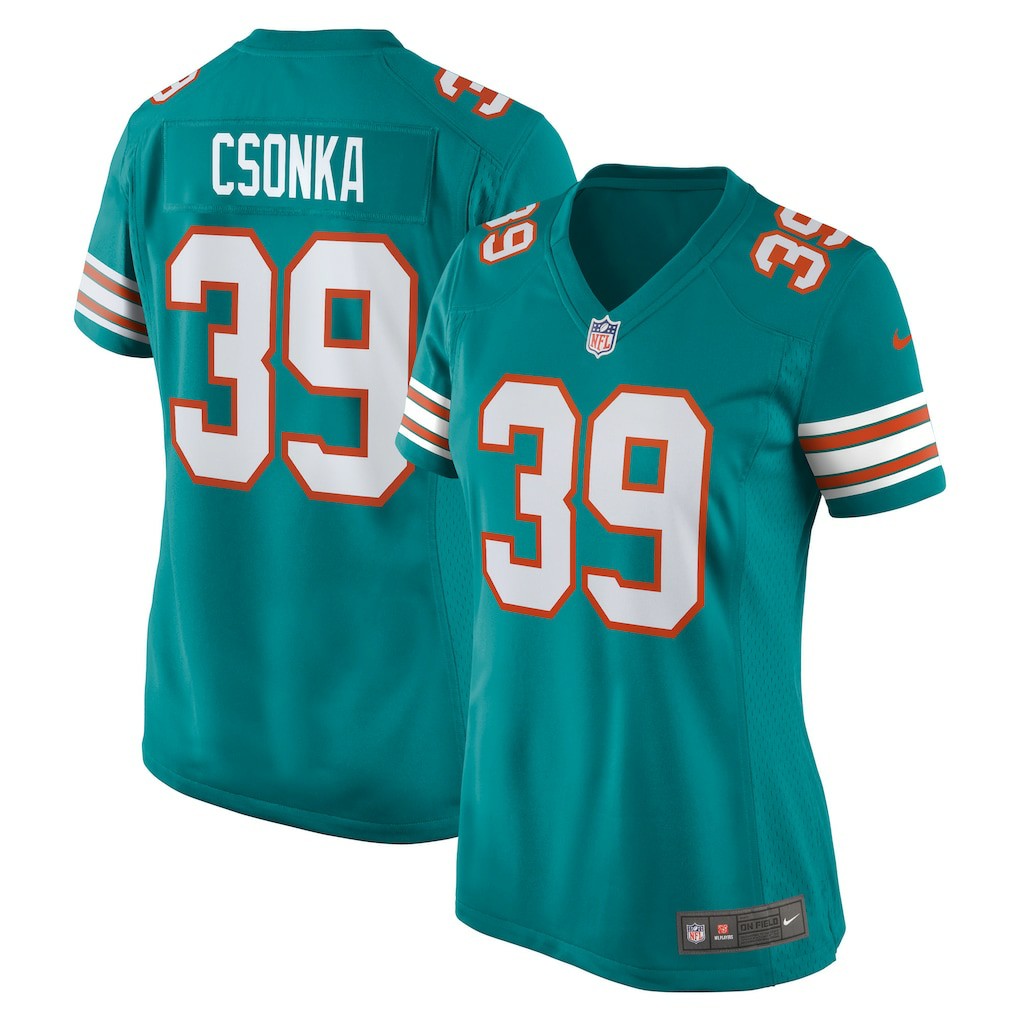 Nike Larry Csonka Miami Dolphins Women's Retired Player Jersey Aqua