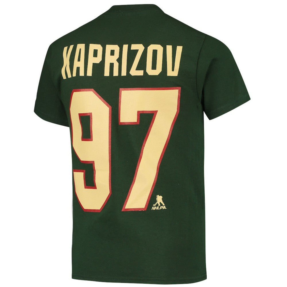 Kirill Kaprizov Minnesota Wild Youth Player Name & Number T-Shirt - Green - NHL 4268520