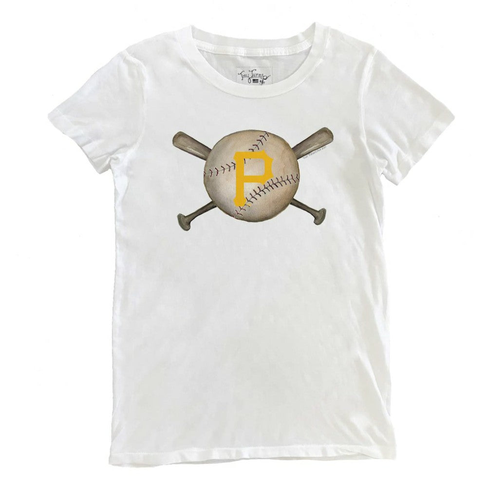 Pittsburgh Pirates Tiny Turnip Women's Baseball Crossbats T-Shirt - White - MLB on Sale