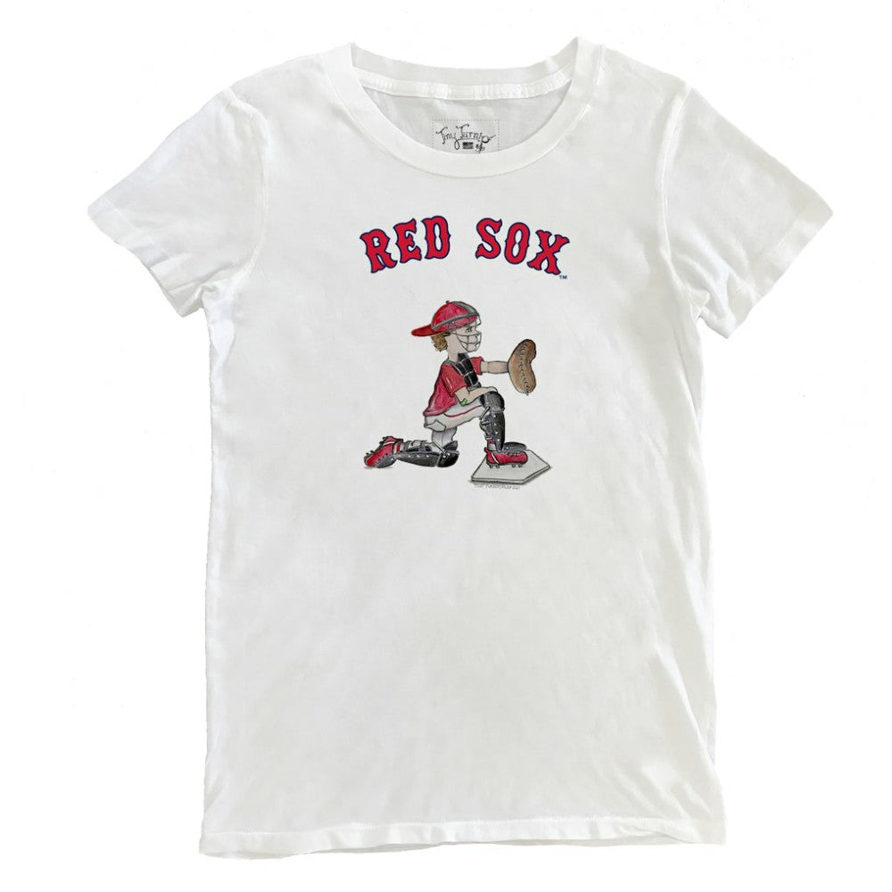 Boston Red Sox Tiny Turnip Women's Caleb the Catcher T-Shirt - White - MLB Lifestyle