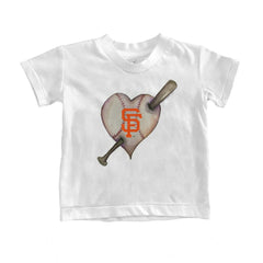 San Francisco Giants Tiny Turnip Youth Heart Bat T-Shirt - White - MLB Discount
