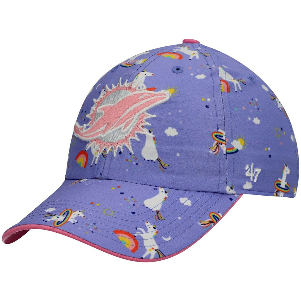 47 brand Miami Dolphins '47 Girls Preschool Unicorn Clean Up Adjustable Hat Purple