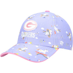 47 brand Green Bay Packers '47 Girls Preschool Unicorn Clean Up Adjustable Hat Purple