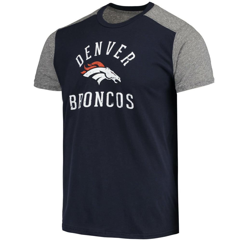 Denver Broncos Majestic Threads Field Goal Slub T-Shirt Navy/Gray