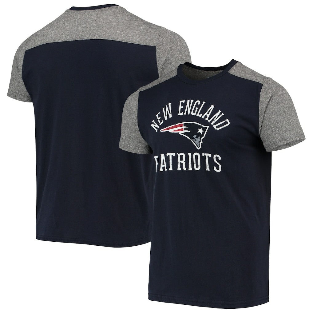 New England Patriots Majestic Threads Field Goal Slub T-Shirt Navy/Gray