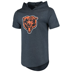 Chicago Bears Majestic Threads Primary Logo Tri-Blend Hoodie T-Shirt Navy