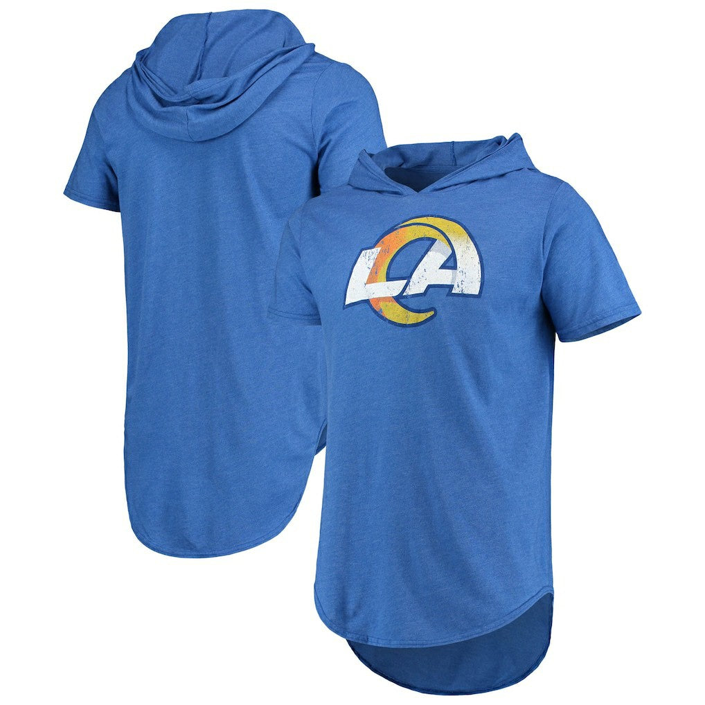 Los Angeles Rams Majestic Threads Primary Logo Tri-Blend Hoodie T-Shirt Royal