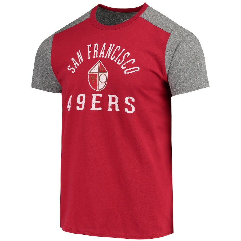 San Francisco 49ers Majestic Threads Gridiron Classics Field Goal Slub T-Shirt Scarlet/Heathered Gray