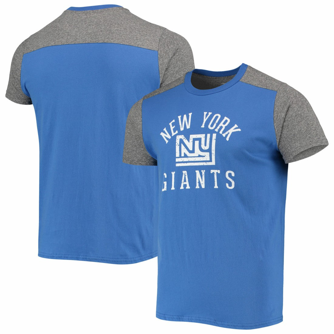 New York Giants Majestic Threads Gridiron Classics Field Goal Slub T-Shirt Royal/Heathered Gray