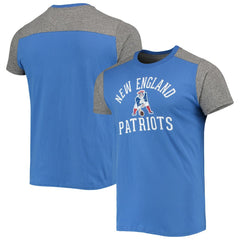 New England Patriots Majestic Threads Gridiron Classics Field Goal Slub T-Shirt Royal/Heathered Gray