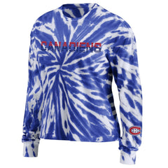 Montreal Canadiens WEAR by Erin Andrews Women's Tie-Dye Long Sleeve T-Shirt - Navy - NHL 4272645