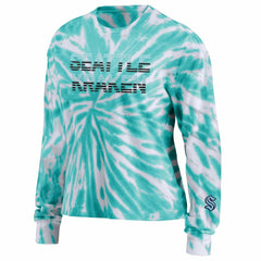 Seattle Kraken WEAR by Erin Andrews Women's Tie-Dye Long Sleeve T-Shirt - Light Blue - NHL 4272649