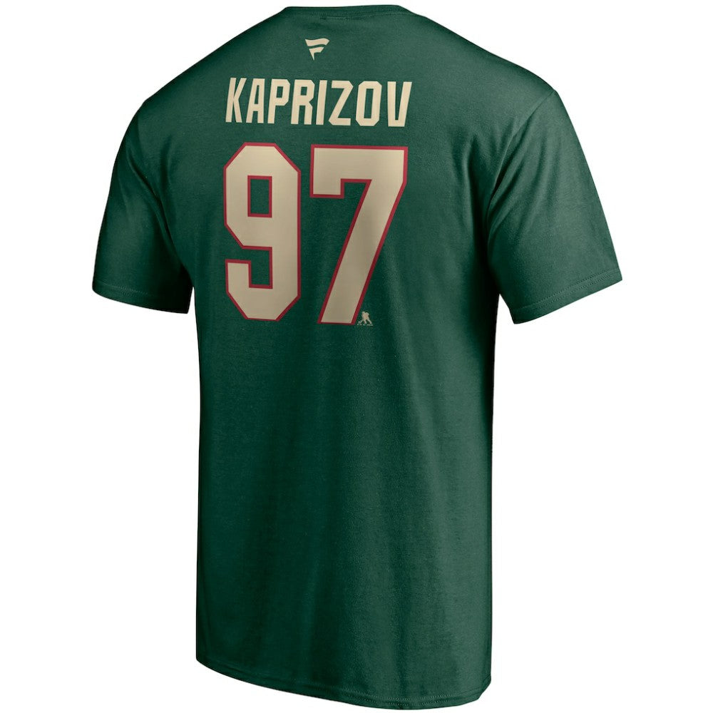 Kirill Kaprizov Minnesota Wild Fanatics Authentic Stack Name & Number T-Shirt - Green - NHL 4274751