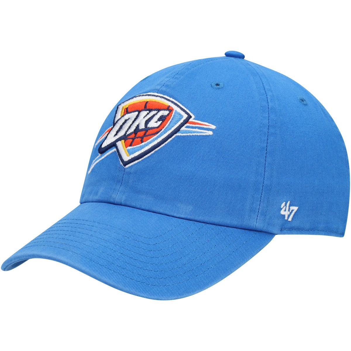 Oklahoma City Thunder '47 Core Logo Clean Up Adjustable Hat Blue | 47 brand Lifestyle