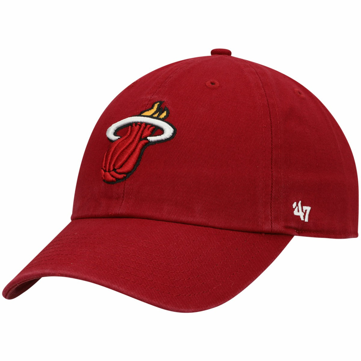 Miami Heat '47 Core Logo Clean Up Adjustable Hat Red | 47 brand outlet