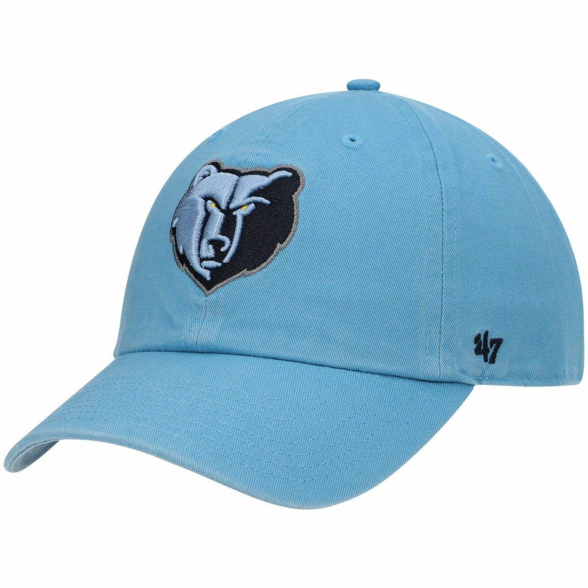 Memphis Grizzlies '47 Core Logo Clean Up Adjustable Hat Light Blue | 47 brand for sale