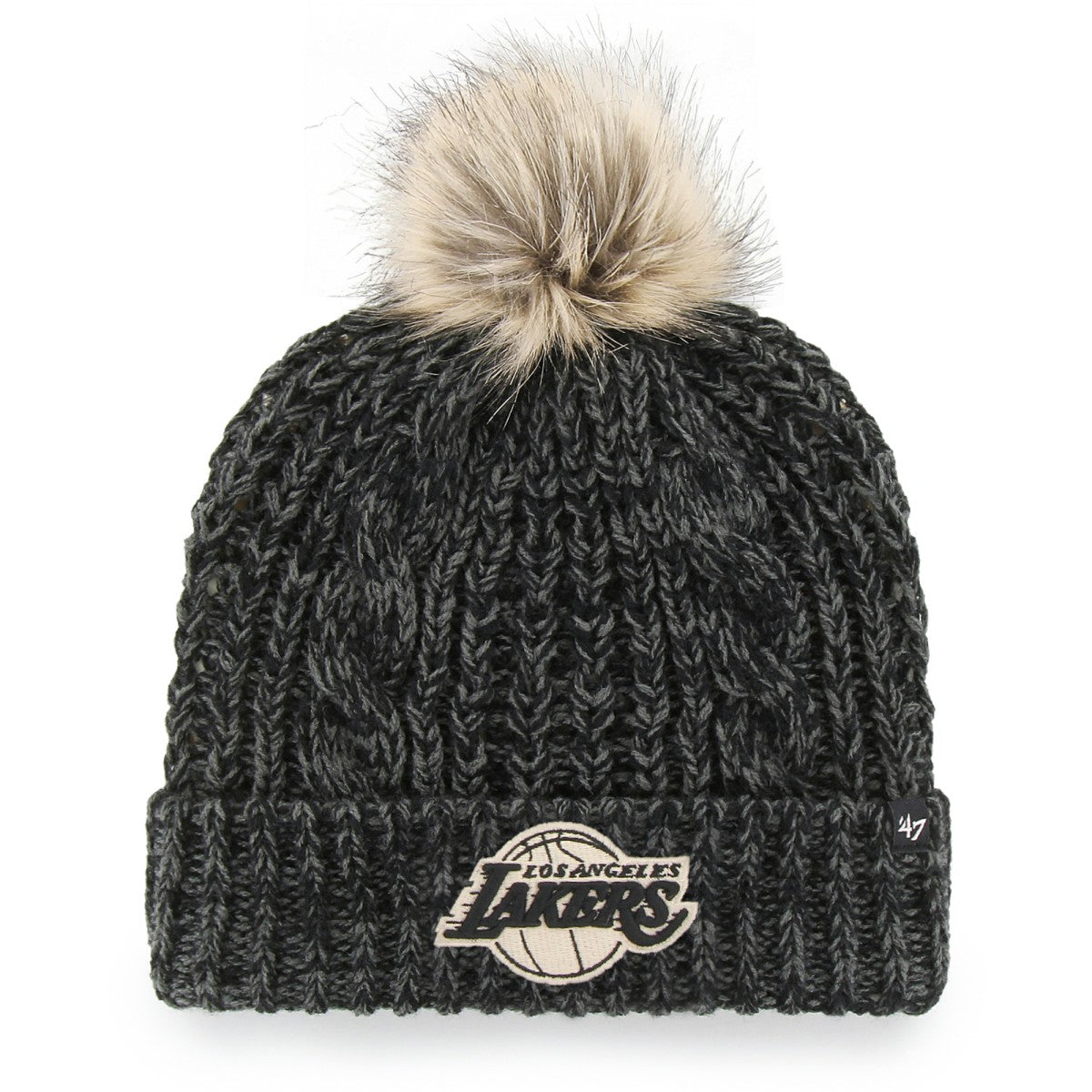 Los Angeles Lakers '47 Women's Meeko Cuffed Knit Hat with Pom Black | 47 brand US