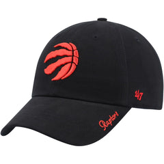 Toronto Raptors '47 Women's Miata Clean Up Logo Adjustable Hat Black | 47 brand Lifestyle