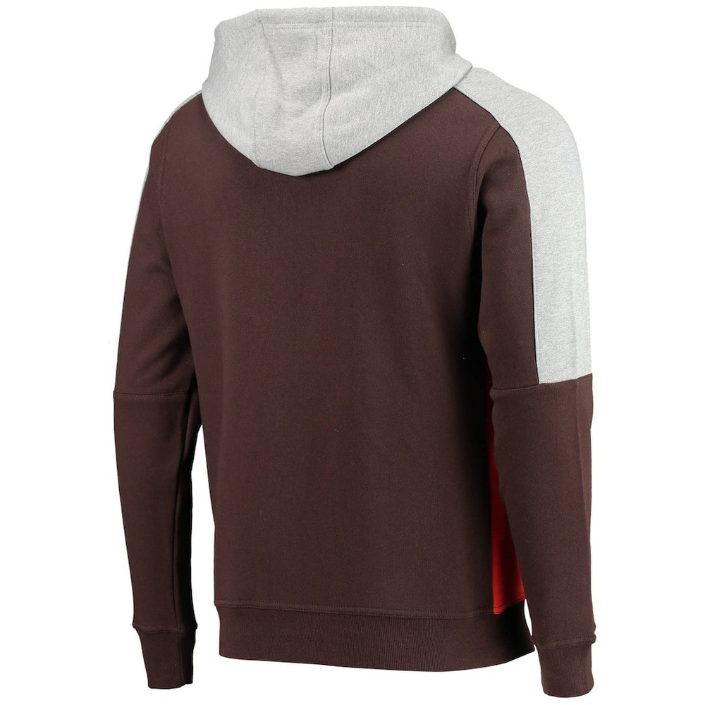 Cleveland Browns Starter Playoffs Color Block Full-Zip Hoodie Brown/Orange