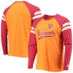 Tampa Bay Buccaneers Starter Throwback League Raglan Long Sleeve Tri-Blend T-Shirt Orange/Red