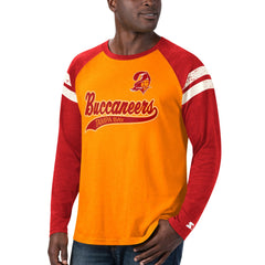 Tampa Bay Buccaneers Starter Throwback League Raglan Long Sleeve Tri-Blend T-Shirt Orange/Red