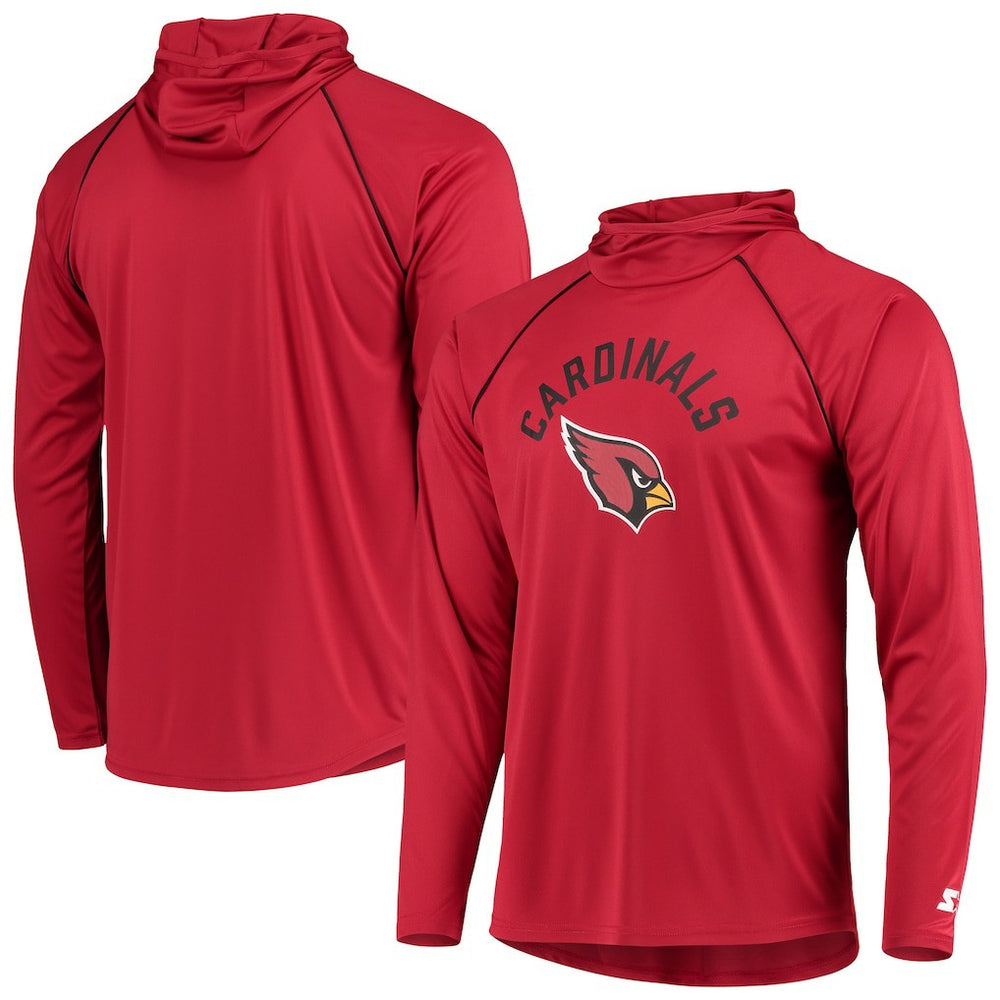 Arizona Cardinals Starter Raglan Long Sleeve Hoodie T-Shirt Cardinal