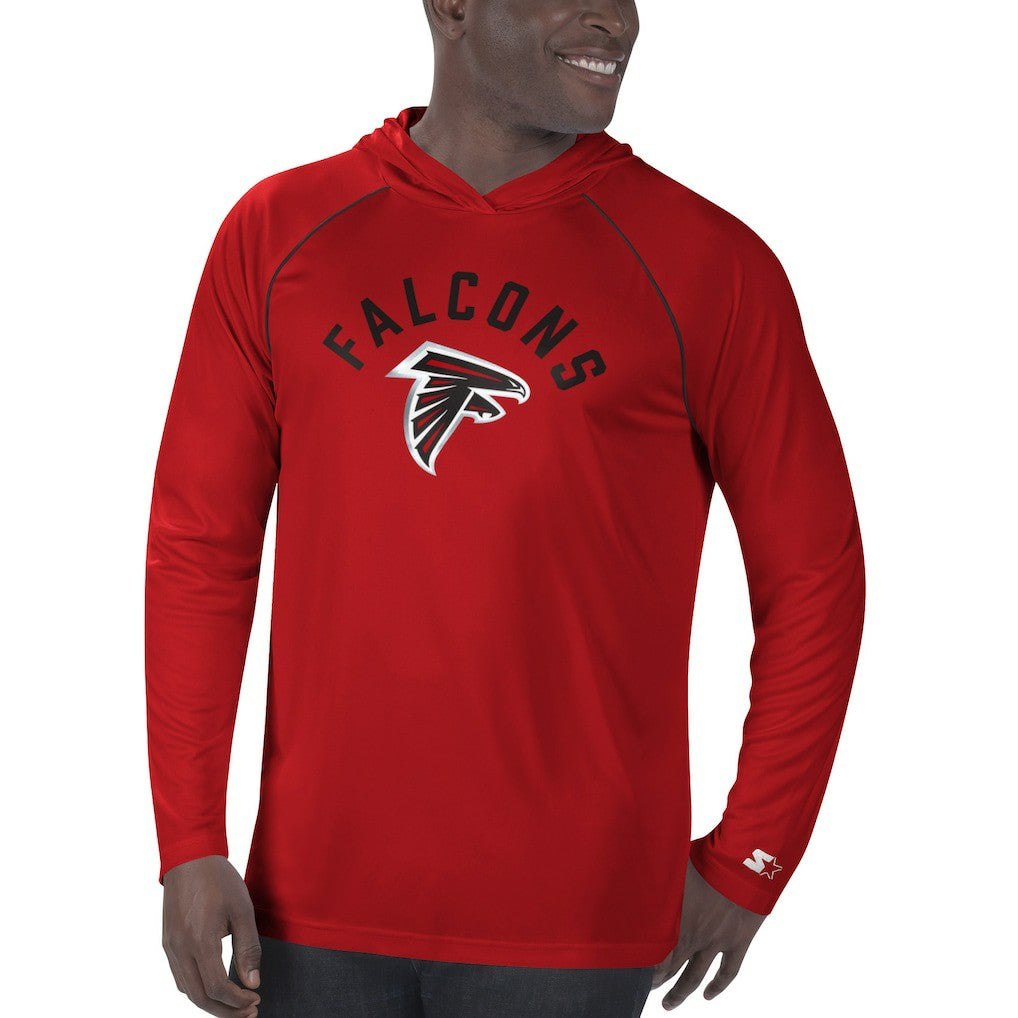 Atlanta Falcons Starter Raglan Long Sleeve Hoodie T-Shirt Red