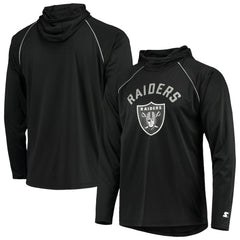 Las Vegas Raiders Starter Raglan Long Sleeve Hoodie T-Shirt Black