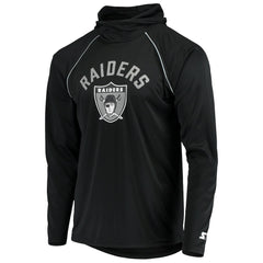 Las Vegas Raiders Starter Throwback Raglan Hoodie Long Sleeve T-Shirt Black
