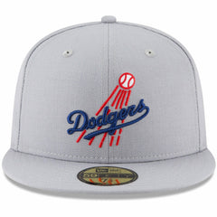Los Angeles Dodgers New Era Cooperstown Collection Logo 59FIFTY Fitted Hat - Gray - New Era on Sale