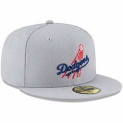 Los Angeles Dodgers New Era Cooperstown Collection Logo 59FIFTY Fitted Hat - Gray - New Era on Sale