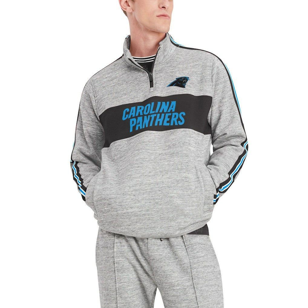 Carolina Panthers Tommy Hilfiger Mario Quarter-Zip Jacket Heathered Gray