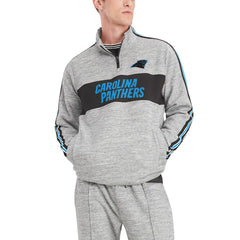 Carolina Panthers Tommy Hilfiger Mario Quarter-Zip Jacket Heathered Gray