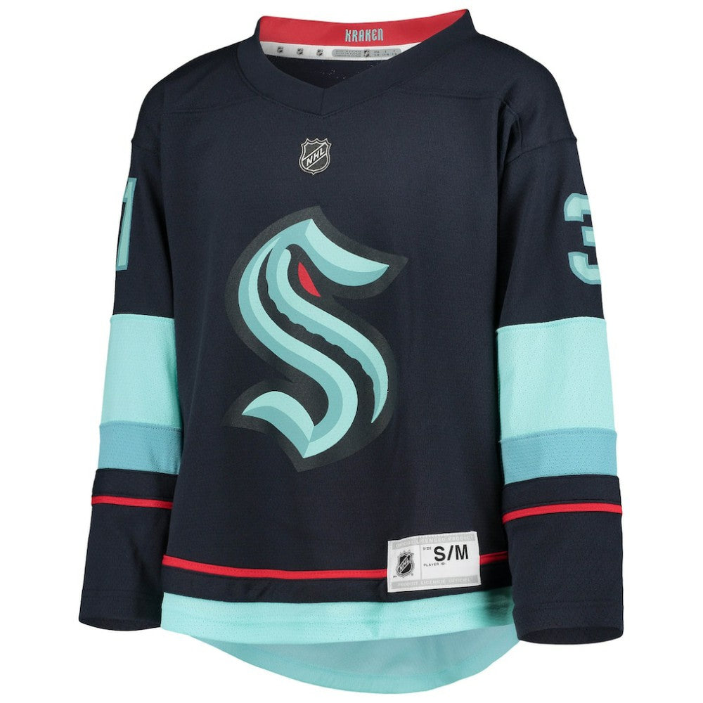 Philipp Grubauer Seattle Kraken Youth Home Replica Player Jersey - Deep Sea Blue - NHL 4278183