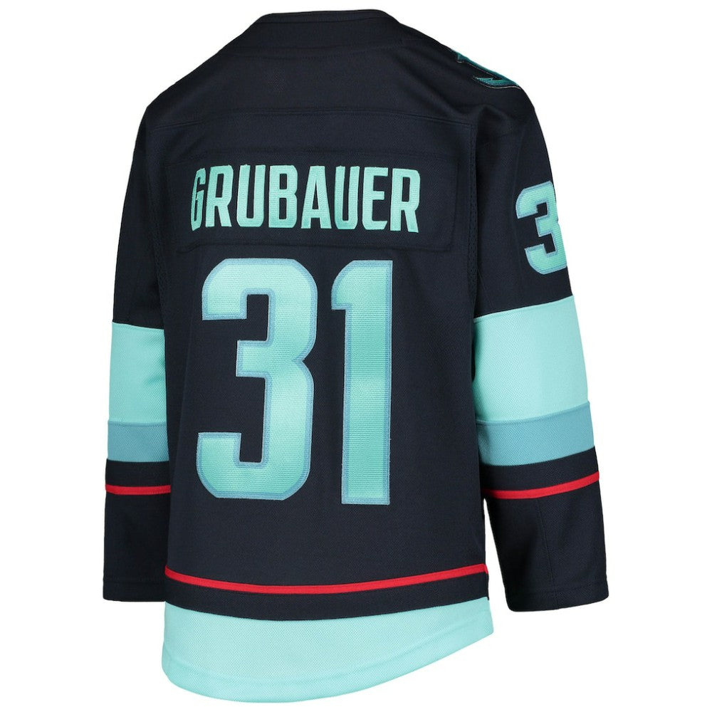 Philipp Grubauer Seattle Kraken Youth Home Premier Player Jersey - Deep Sea Blue - NHL 4278246