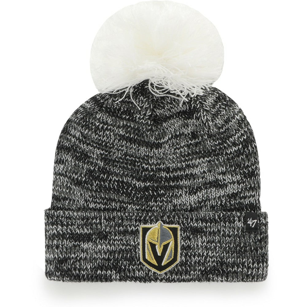 Vegas Golden Knights '47 Women's Triple Cross Cuffed Knit Hat with Pom - Gray - NHL 4278974