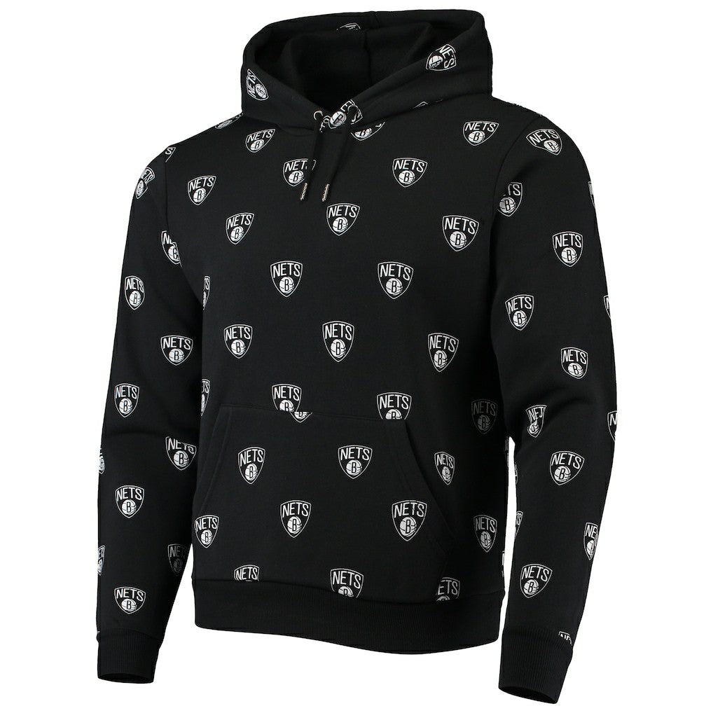 Brooklyn Nets The Wild Collective Unisex Allover Logo Pullover Hoodie Black