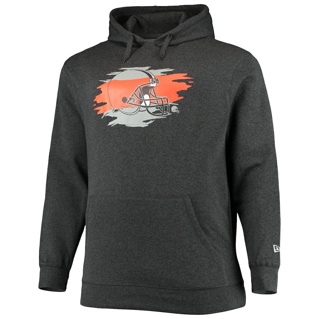 Cleveland Browns New Era Big & Tall Primary Logo Pullover Hoodie Charcoal