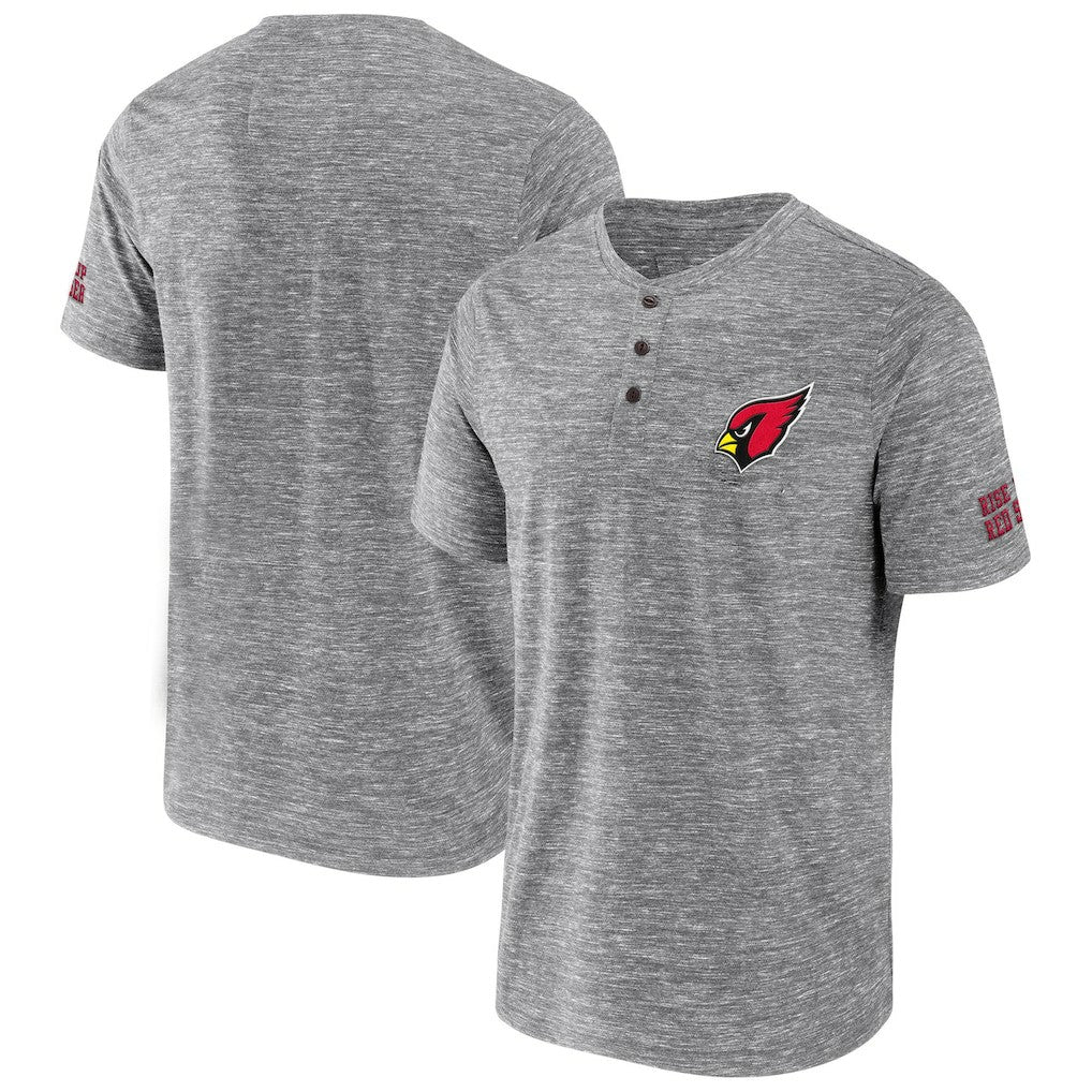 Fanatics Arizona Cardinals NFL x Darius Rucker Collection Slub Henley T-Shirt Heathered Gray