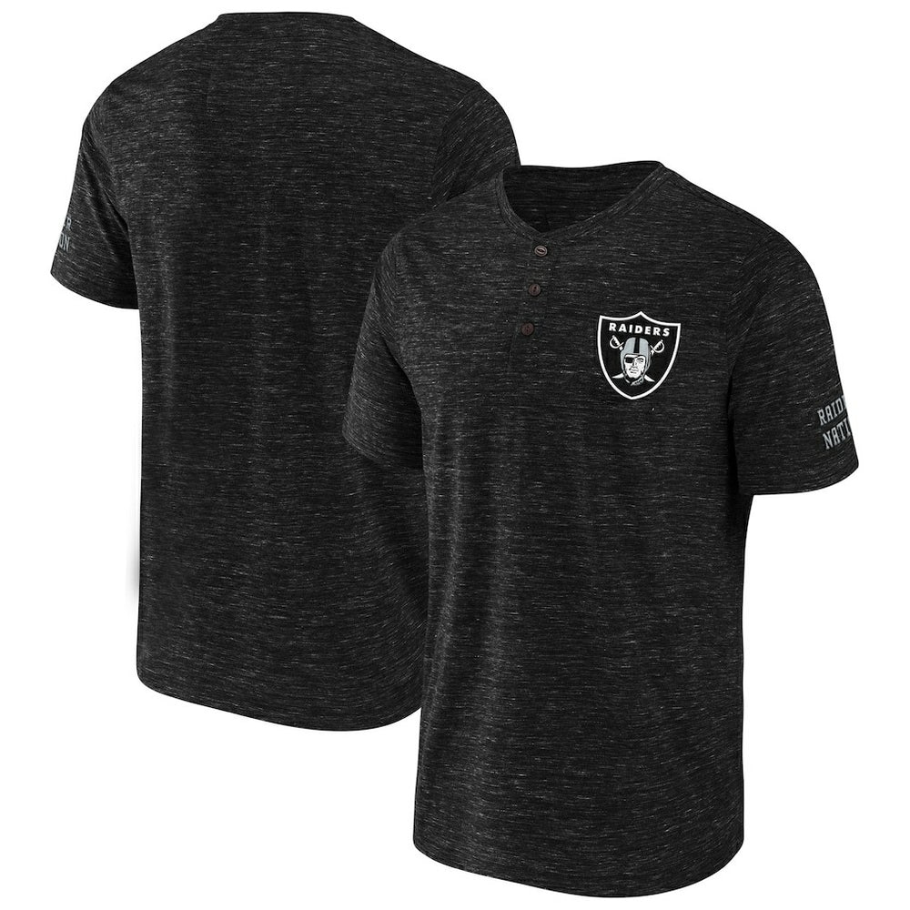Fanatics Las Vegas Raiders NFL x Darius Rucker Collection Slub Henley T-Shirt Black