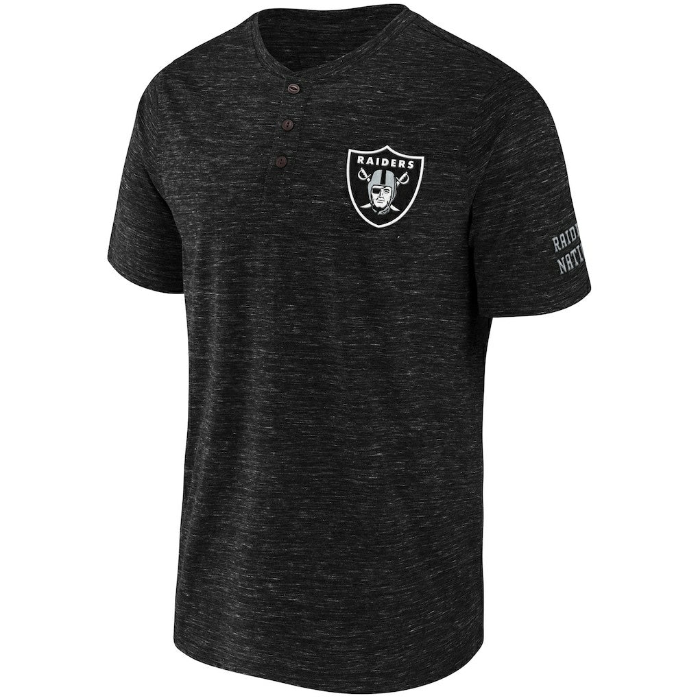 Fanatics Las Vegas Raiders NFL x Darius Rucker Collection Slub Henley T-Shirt Black