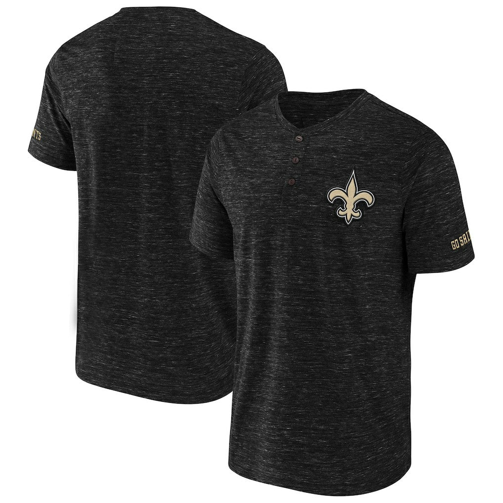 Fanatics New Orleans Saints NFL x Darius Rucker Collection Slub Henley T-Shirt Black