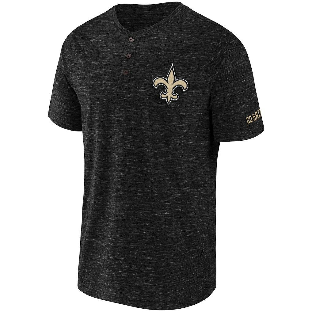 Fanatics New Orleans Saints NFL x Darius Rucker Collection Slub Henley T-Shirt Black