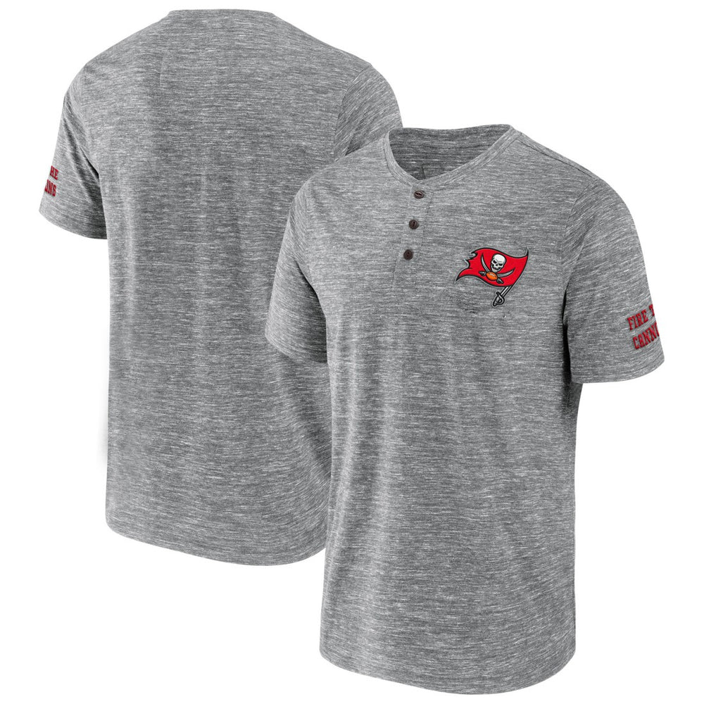 Fanatics Tampa Bay Buccaneers NFL x Darius Rucker Collection Slub Henley T-Shirt Heathered Gray
