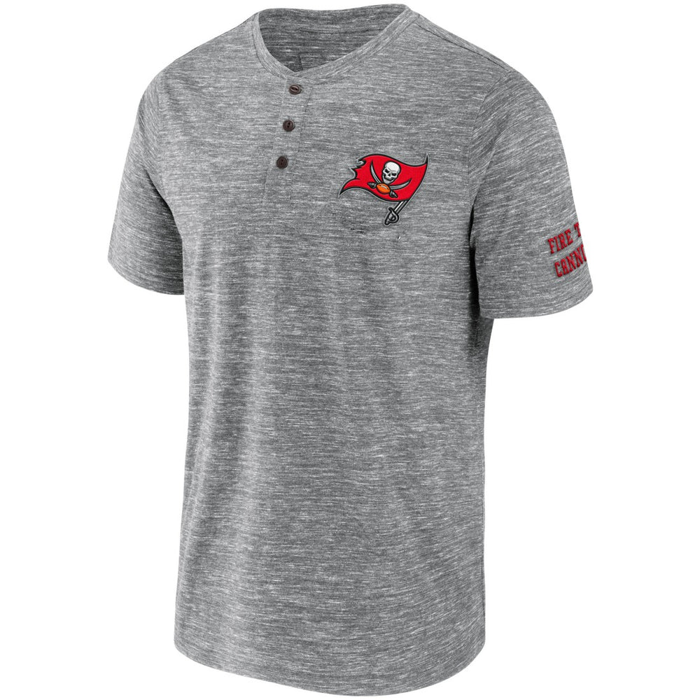 Fanatics Tampa Bay Buccaneers NFL x Darius Rucker Collection Slub Henley T-Shirt Heathered Gray