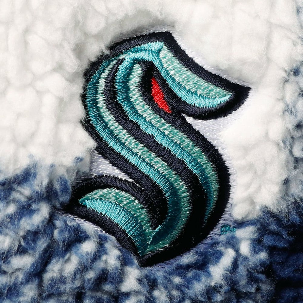 Seattle Kraken G-III 4Her by Carl Banks Women's Plaid Sherpa Quarter-Zip Jacket - Deep Sea Blue/White - NHL 4288009