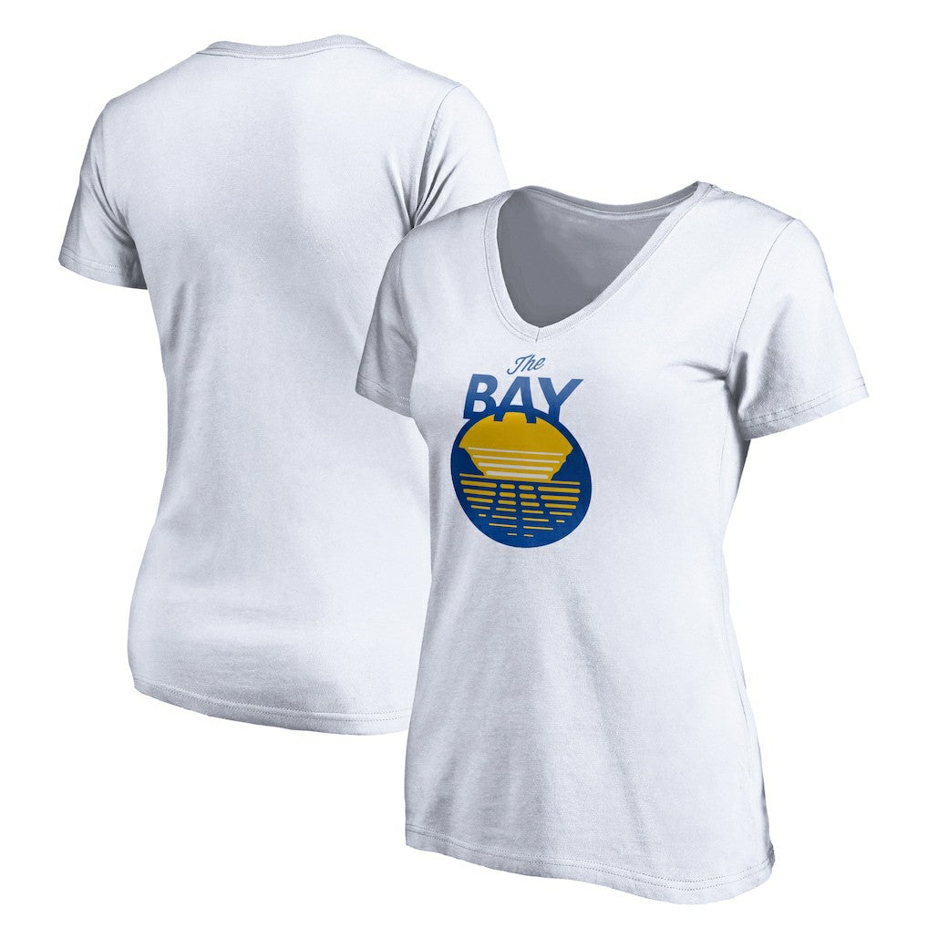 Golden State Warriors Women's The Bay Logo V-Neck T-Shirt White